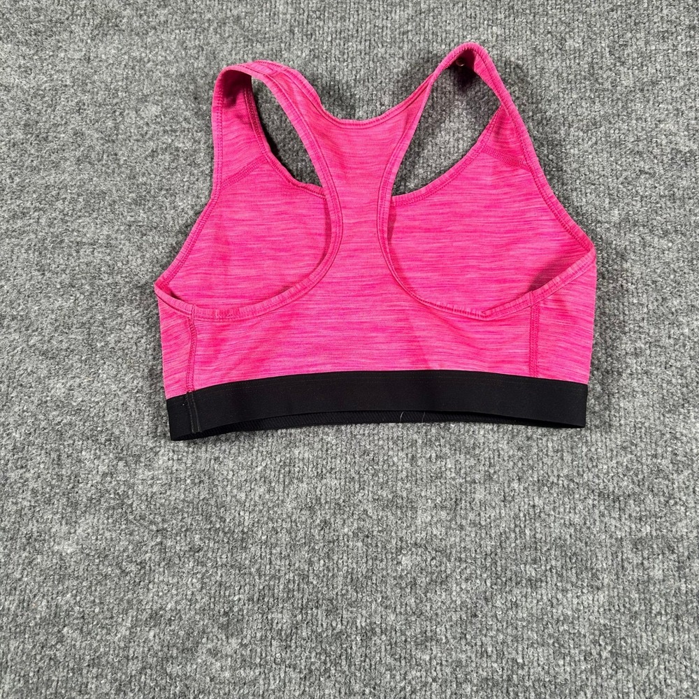 Nike Sports Bra Womens Size M Pink Space Dye Dri-Fit Racerback Athletic Swoosh